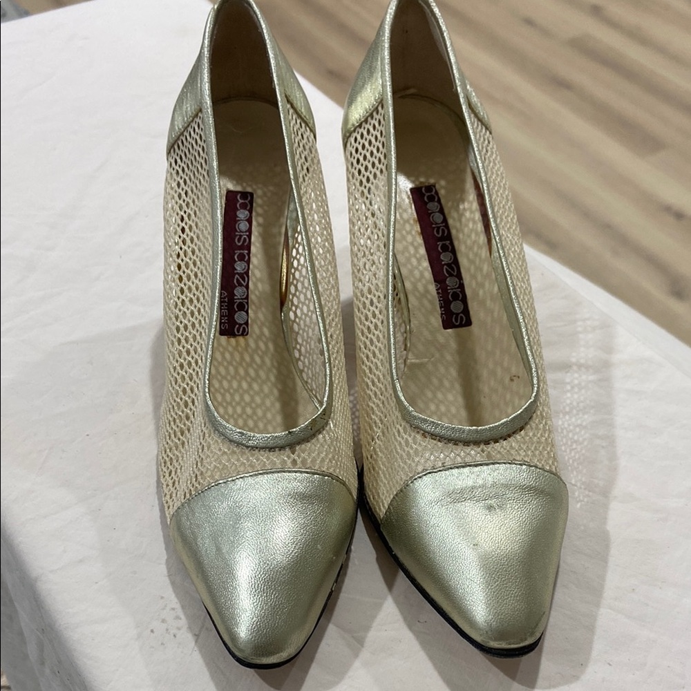 Vintage Gold Mesh Heels 80’s or early 90’s